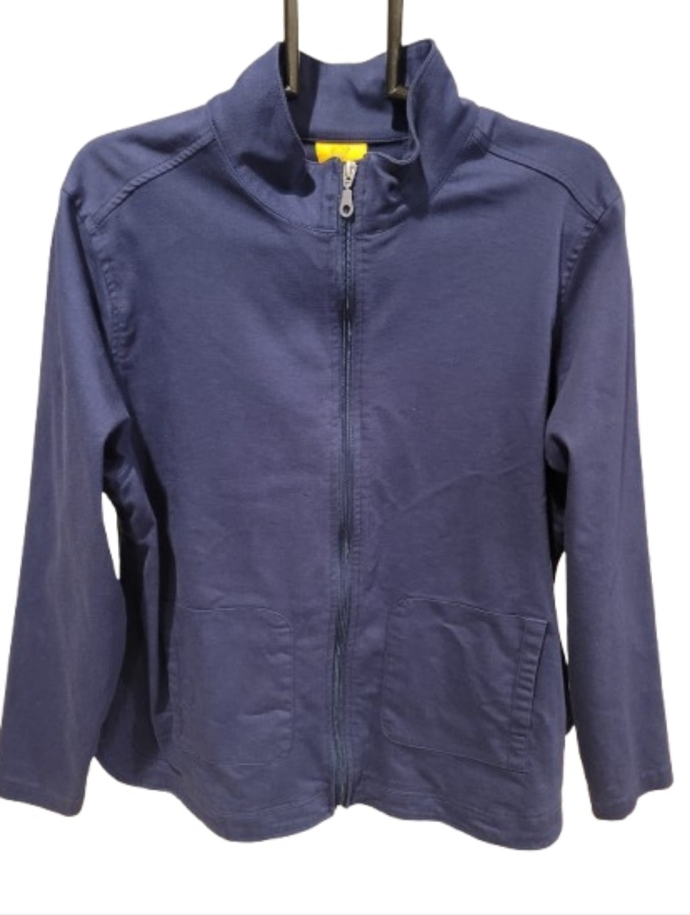 Ruby Rd. Chino Zip-Front Casual Jacket Dark Navy Large - Picture 3 of 12